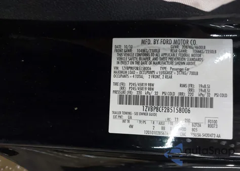 2011 Ford Mustang Gt from USA, damaged, VIN 1ZVBP8CF2B5158006